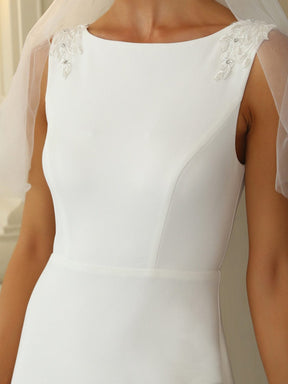 Robe de mariée moulante sirène à col haut et dos nu