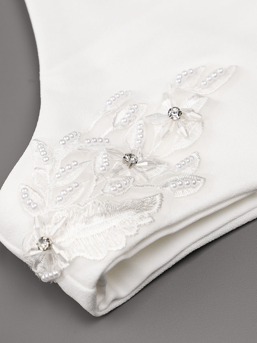 Robe de mariée moulante sirène à col haut et dos nu