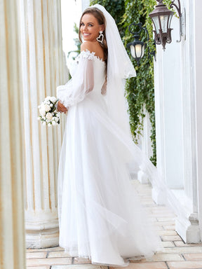 Taille personnalisée superbe robe de mariée à épaules dénudées et à encolure en V