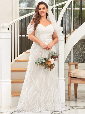 Taille personnalisée Robe de mariée chérie à épaules dénudées et brodées Grande taille