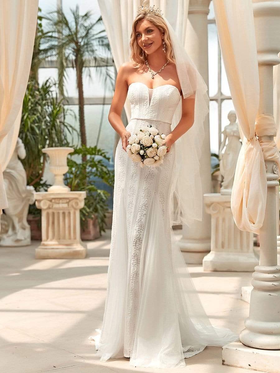 Robe de mariée bandeau chérie au sol