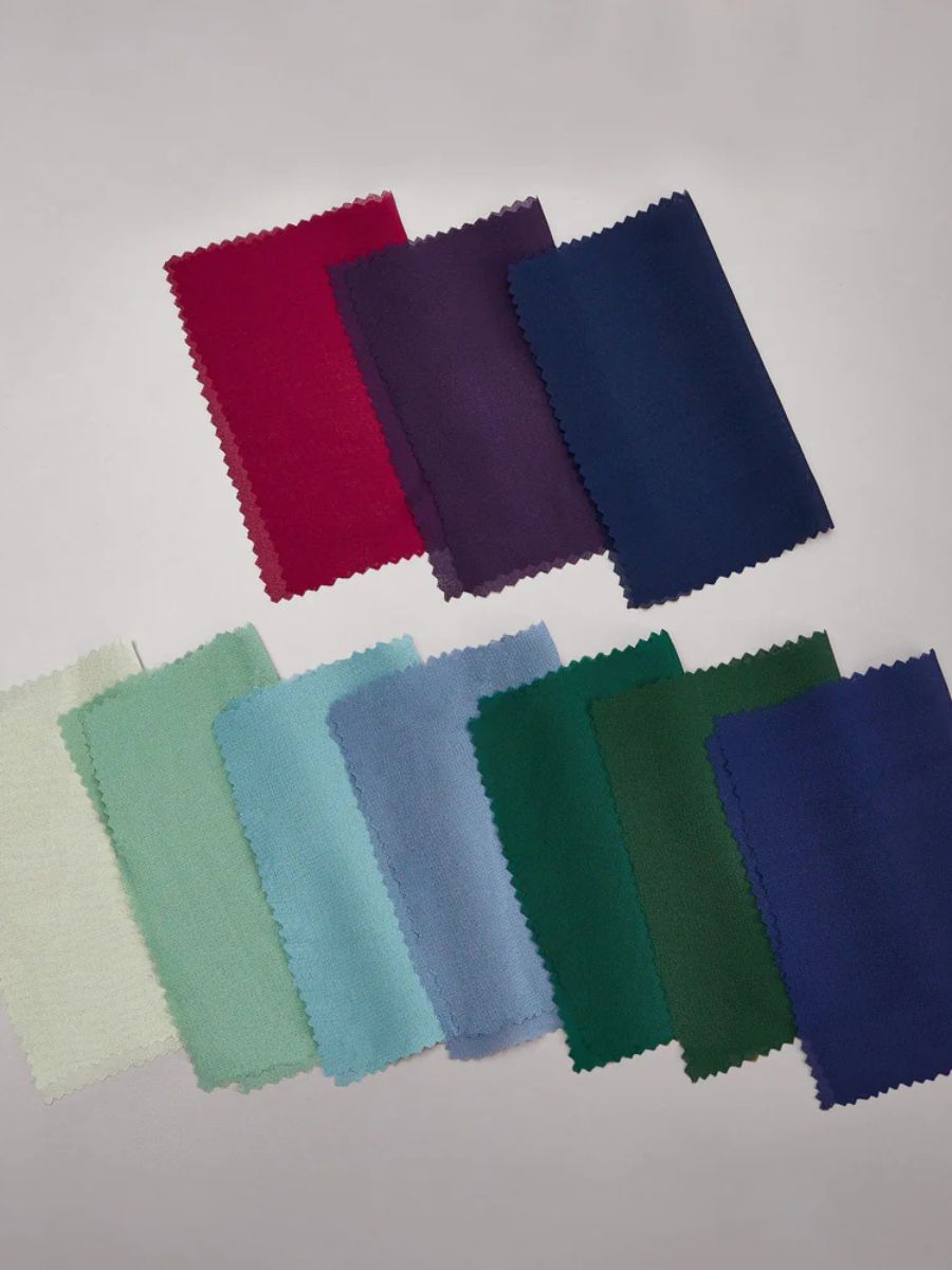 Tissu de robe en mousseline de soie multicolore_couleur_Bordeaux