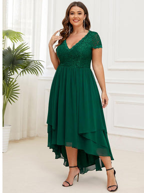 Robe de mère de la mariée à manches courtes avec rubans vintage Grande taille