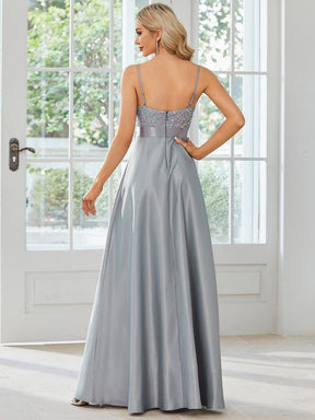 Robe de Bal en satin Bretelles fines Corsage à sequins