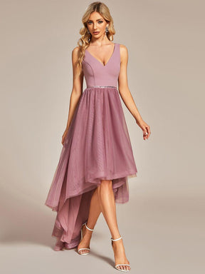 Robe de bal haute-basse sans manches en tulle