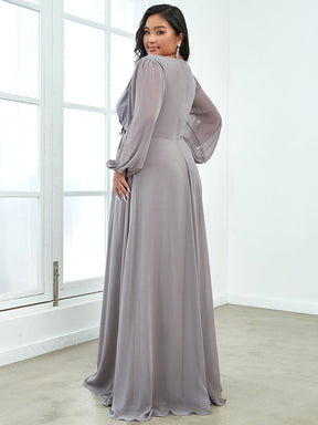 Robe Mère De La Mariée moderne Longue Elegante Avec Lanterne en V Profond