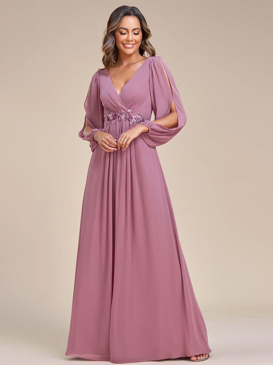 Taille personnalisée Robe de Soiree Longue Elegante Avec Lanterne en V Profond