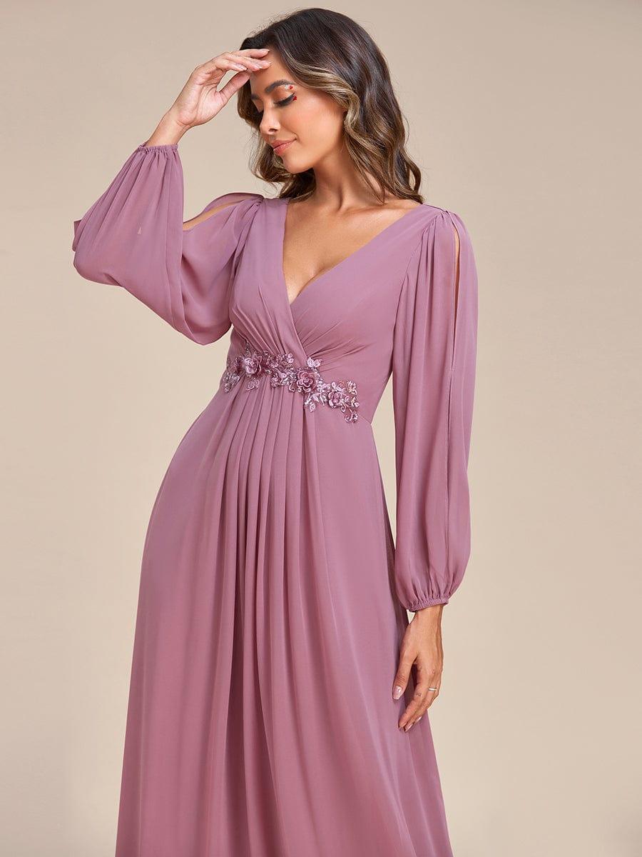 Taille personnalisée Robe de Soiree Longue Elegante Avec Lanterne en V Profond