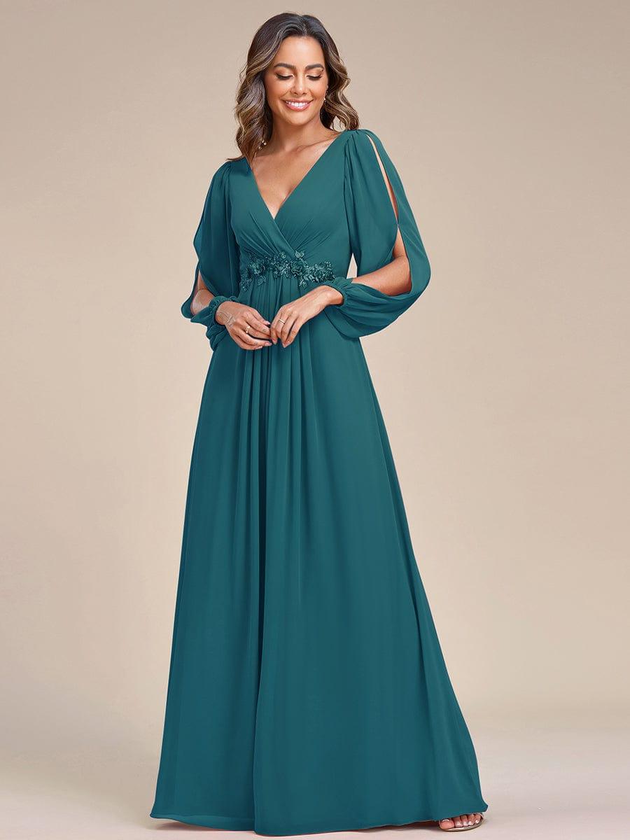 Taille personnalisée Robe de Soiree Longue Elegante Avec Lanterne en V Profond