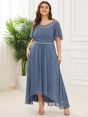 Robe mi-longue trapèze décontractée à encolure bateau pour femmes de grande taille avec ourlets asymétriques