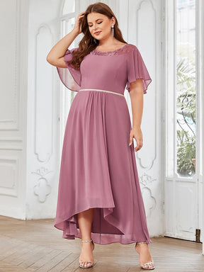 Robe mi-longue trapèze décontractée à encolure bateau pour femmes de grande taille avec ourlets asymétriques