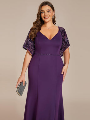 Robe de Soirée Grande Taille Sirène Moulante Sexy à Manches évasée