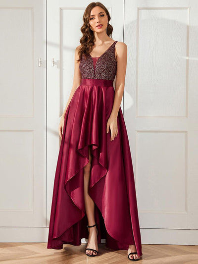 ever ALYNA|Robe de Bal Scintillante Sexy avec Dos Nu et Ourlet Irrégulier