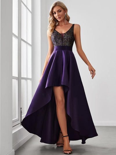 ever ALYNA|Robe de Bal Scintillante Sexy avec Dos Nu et Ourlet Irrégulier