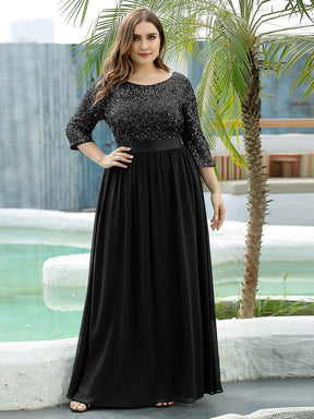 Taille personnalisée Robe de soirée encolure ronde sequins