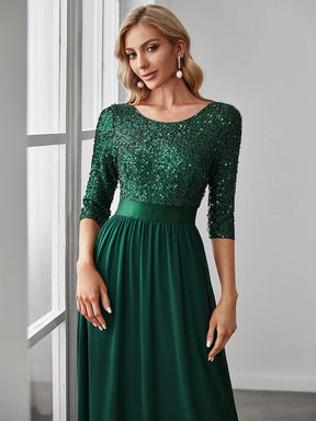 Taille personnalisée Robe de soirée encolure ronde sequins