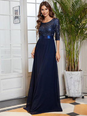 Taille personnalisée Robe de soirée encolure ronde sequins