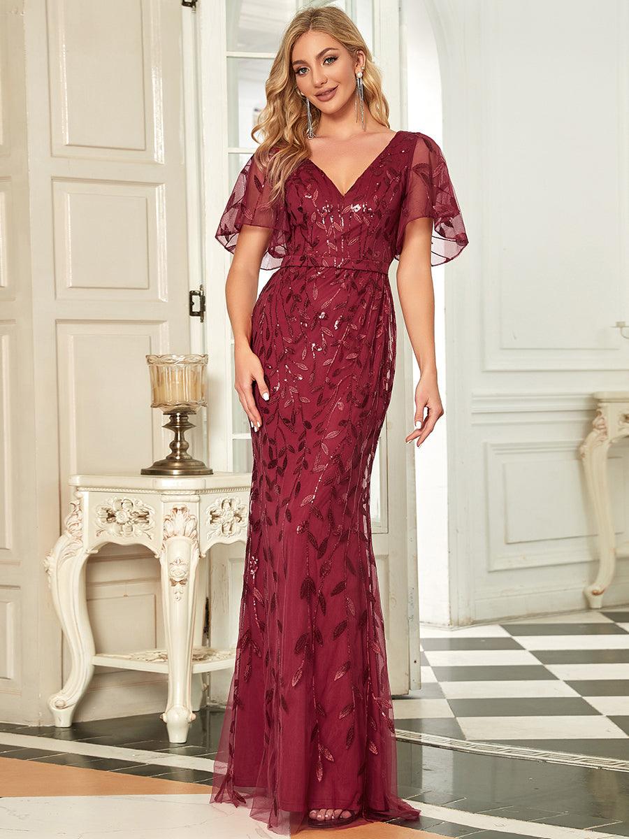 Taille personnalisée Robe de Soirée Longue Sirène à Pailletée