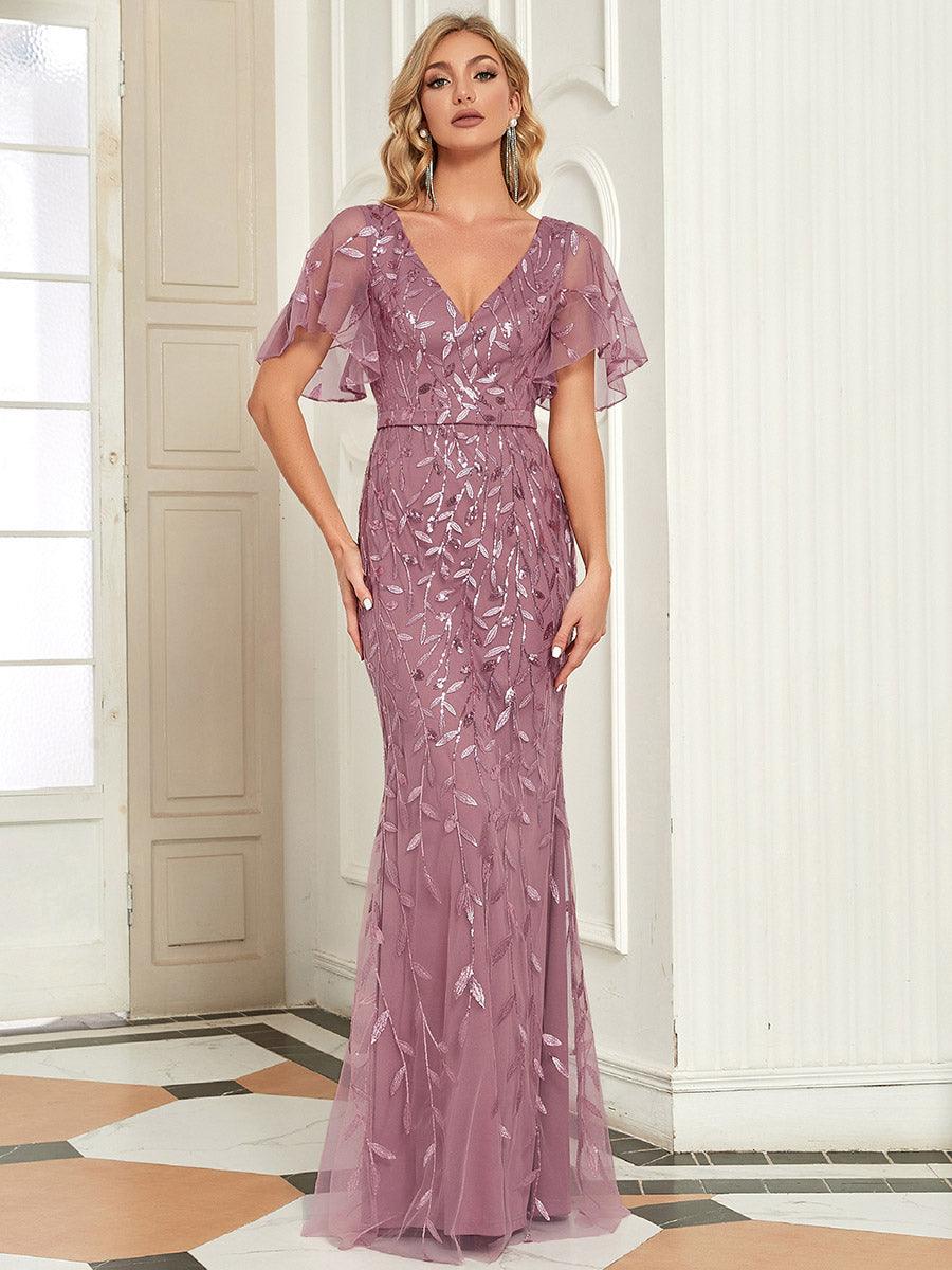 Taille personnalisée Robe de Soirée Longue Sirène à Pailletée