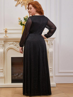 Robe de Cérémonie Grande Taille Longue Brillante à Col en V