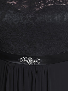 Color=Noir | Robes de mariée classiques en dentelle flottante à manches longues pour femmes-Noir 3