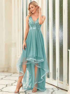 Taille personnalisée Robes de bal Tulle Paillettes High Low Asymétrique