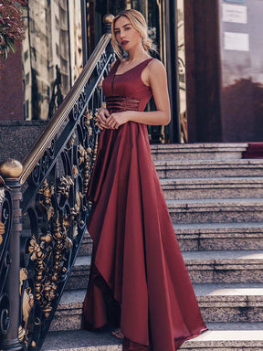 Robes de cocktail asymétriques à col V pour femmes