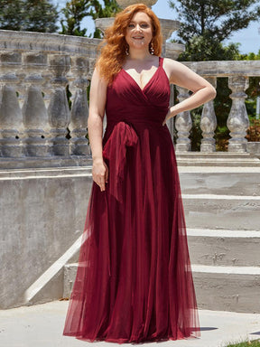 Grande taille Maxi long double col V Tulle Robes de mariée