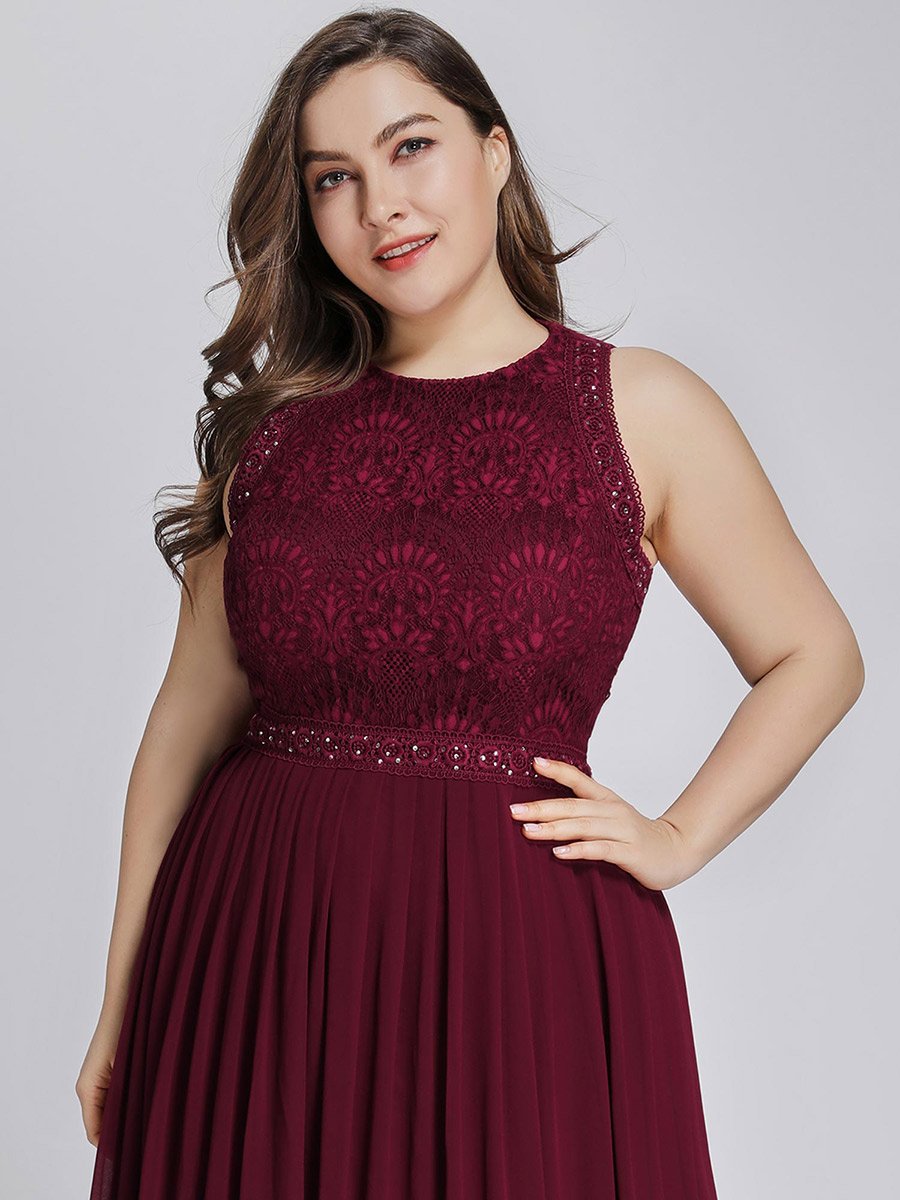 Robe de Soirée Grande Taille longue Taille Haute en Dentelle