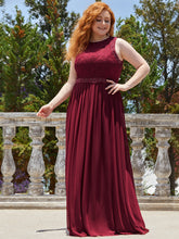 Robe de Soirée Grande Taille longue Taille Haute en Dentelle #Couleur_Bordeaux