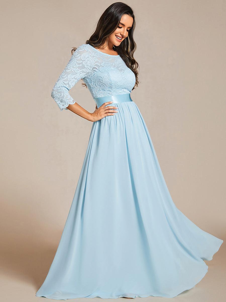Dentelle transparente sexy longue Robe de soirée #Couleur_Bleu Ciel