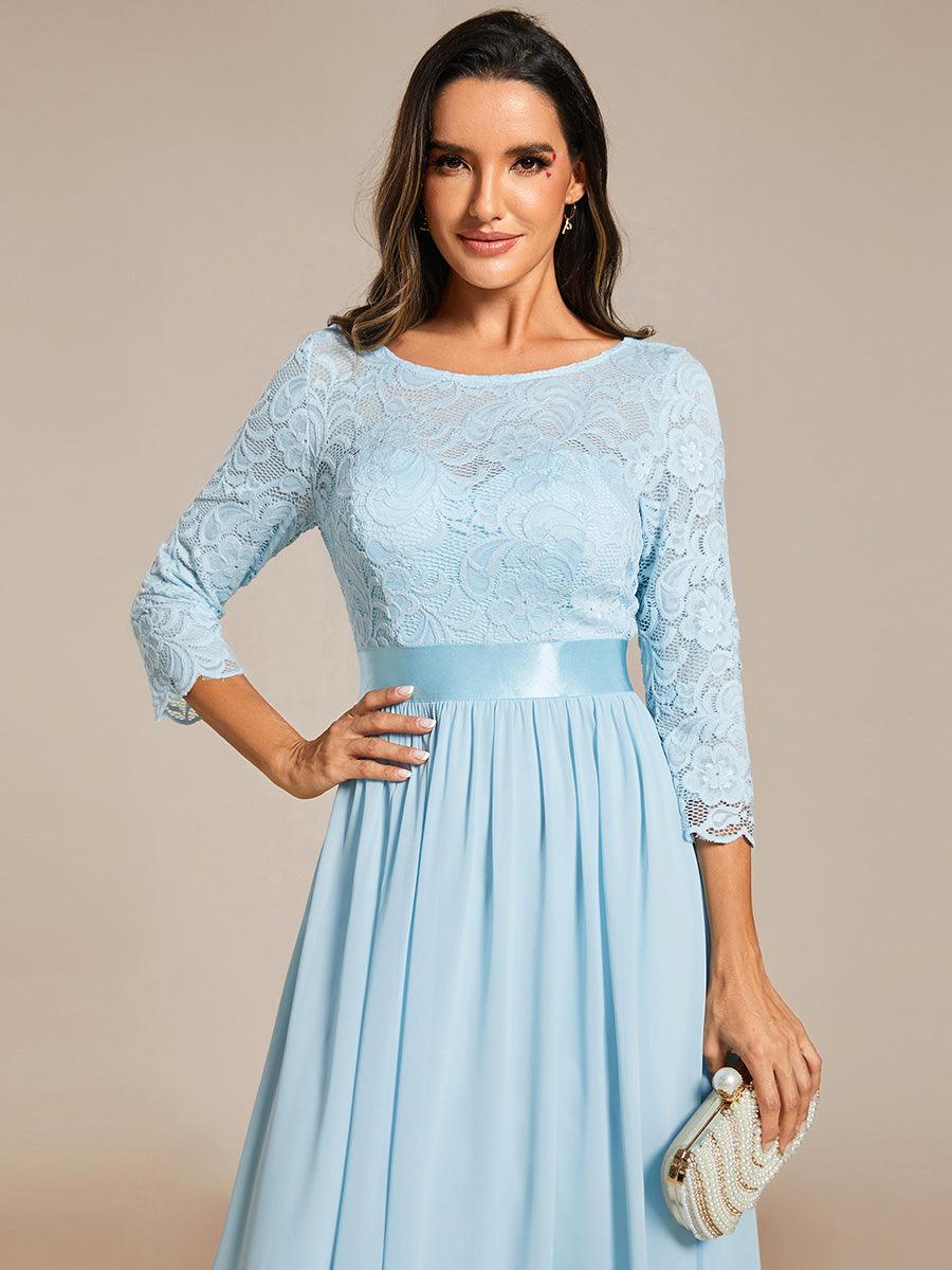 Dentelle transparente sexy longue Robe de soirée #Couleur_Bleu Ciel