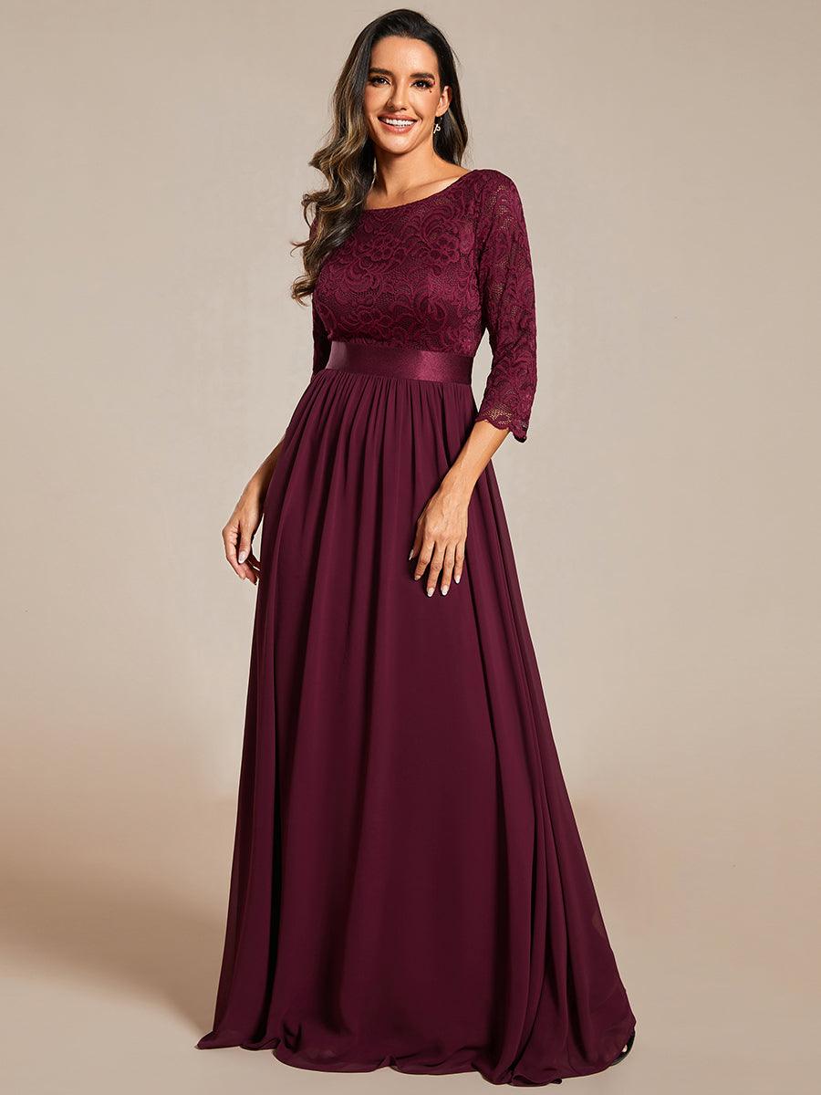 Dentelle transparente sexy longue Robe de soirée #Couleur_Pourpre