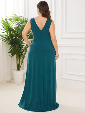 Robe de soirée Empire Grande Taille à Col en V avec Fente Latérale