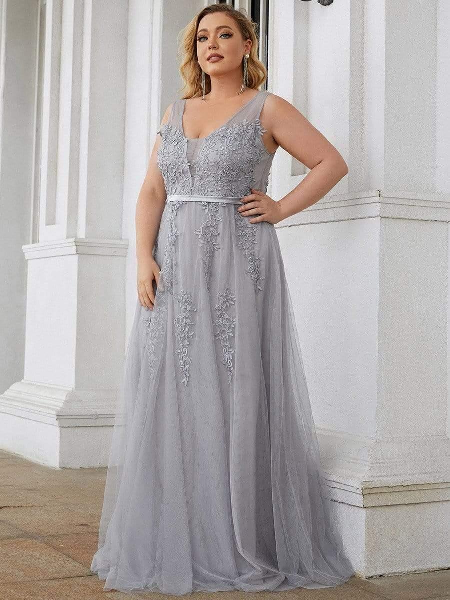 Robe de soirée élégante sans manches en tulle fluide