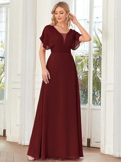 Robe invitée mariage en mousseline de soie A-line