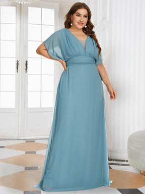 Robe de Soirée Longue Grande Taille en Mousseline à Taille Empire