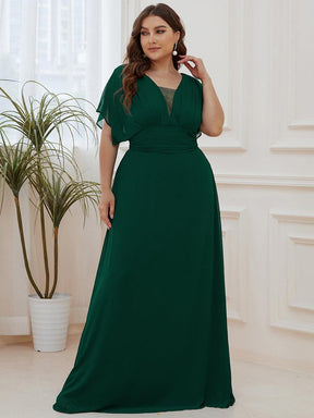 Robe de Soirée Longue Grande Taille en Mousseline à Taille Empire