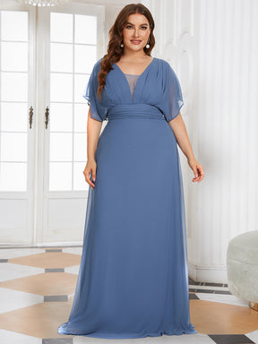 Robe de Soirée Longue Grande Taille en Mousseline à Taille Empire