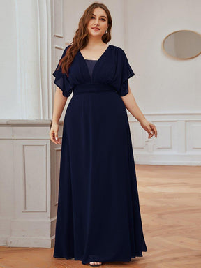 Robe de Soirée Longue Grande Taille en Mousseline à Taille Empire