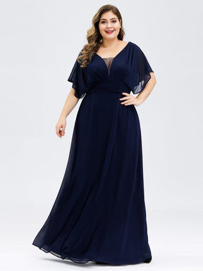 Robe de Soirée Longue Grande Taille en Mousseline à Taille Empire