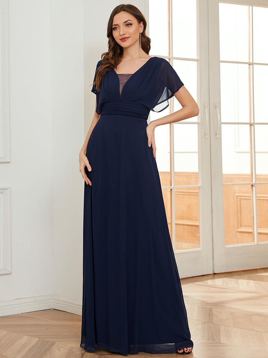 Robe invitée mariage en mousseline de soie A-line