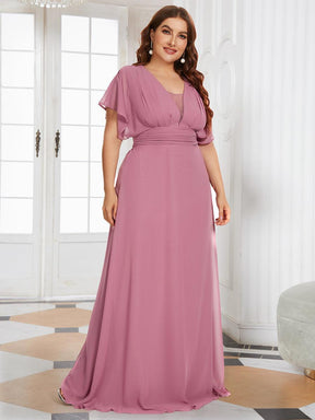 Robe de Soirée Longue Grande Taille en Mousseline à Taille Empire