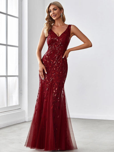 ever ORIEL|Robe de soirée Sexy Longue belle à double col en V pour femmes