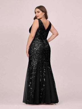 Taille personnalisée Robe de soirée Longue Sexy en sequins col en V pour femmes