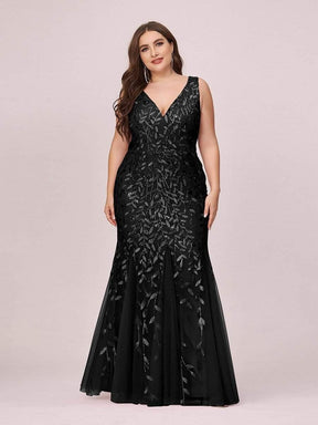 Taille personnalisée Robe de soirée Longue Sexy en sequins col en V pour femmes