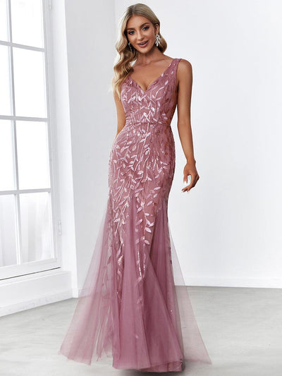 ever ORIEL|Robe de soirée Sexy Longue belle à double col en V pour femmes