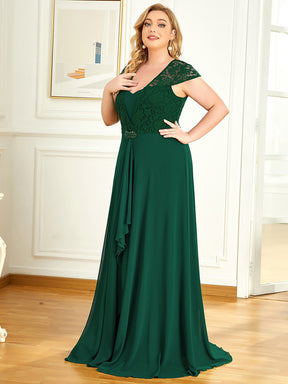 Robe d'Invité de Mariage Grande Taille en Dentelle Florale