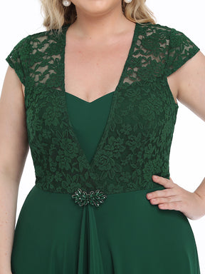 Robe d'Invité de Mariage Grande Taille en Dentelle Florale