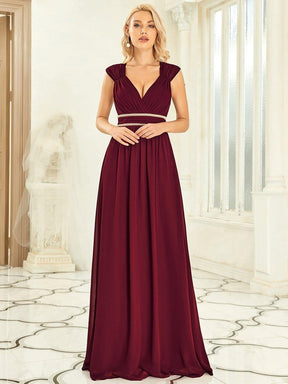 Taille personnalisée Robe longue de demoiselle d'honneur froncée